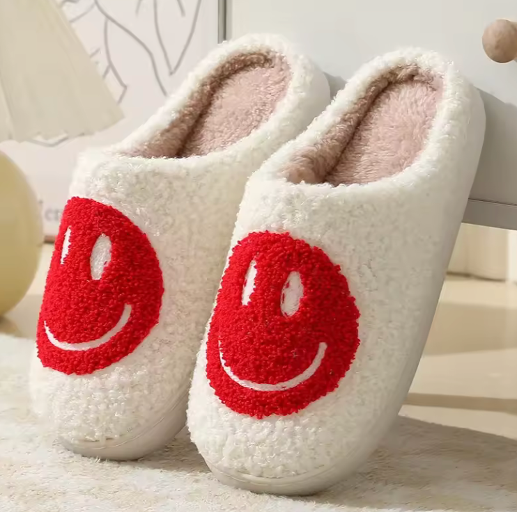 Smile Face Comfy Holiday Slip Ons