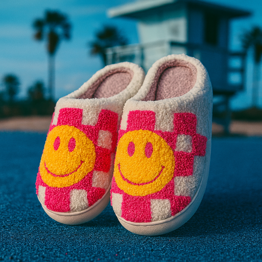 Smile Face Comfy Holiday Slip Ons