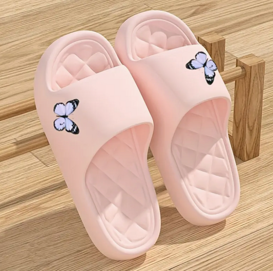 Butterfly Design Comfortable Slip-On Slides