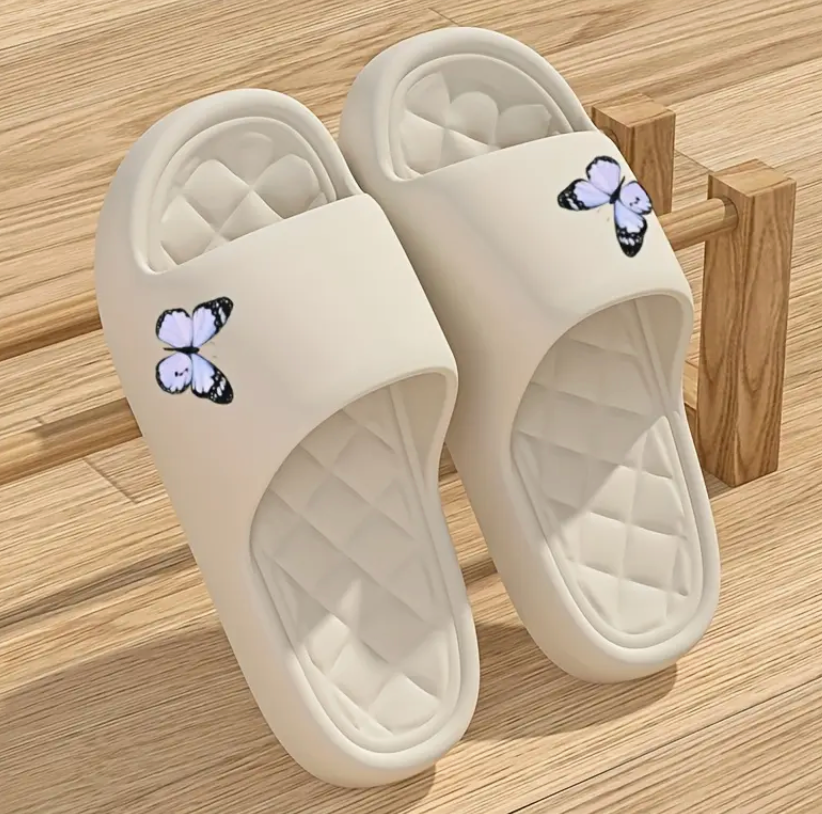 Butterfly Design Comfortable Slip-On Slides